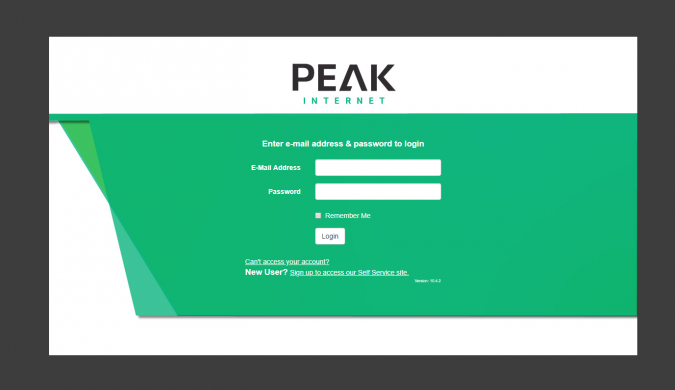 PEAK SmartHub Login Screen